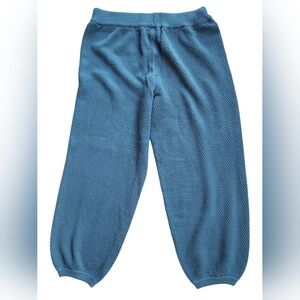 Free People Hailee Waffle Stitch Cotton Teal Balsam Blue Green Jogger Pants XL